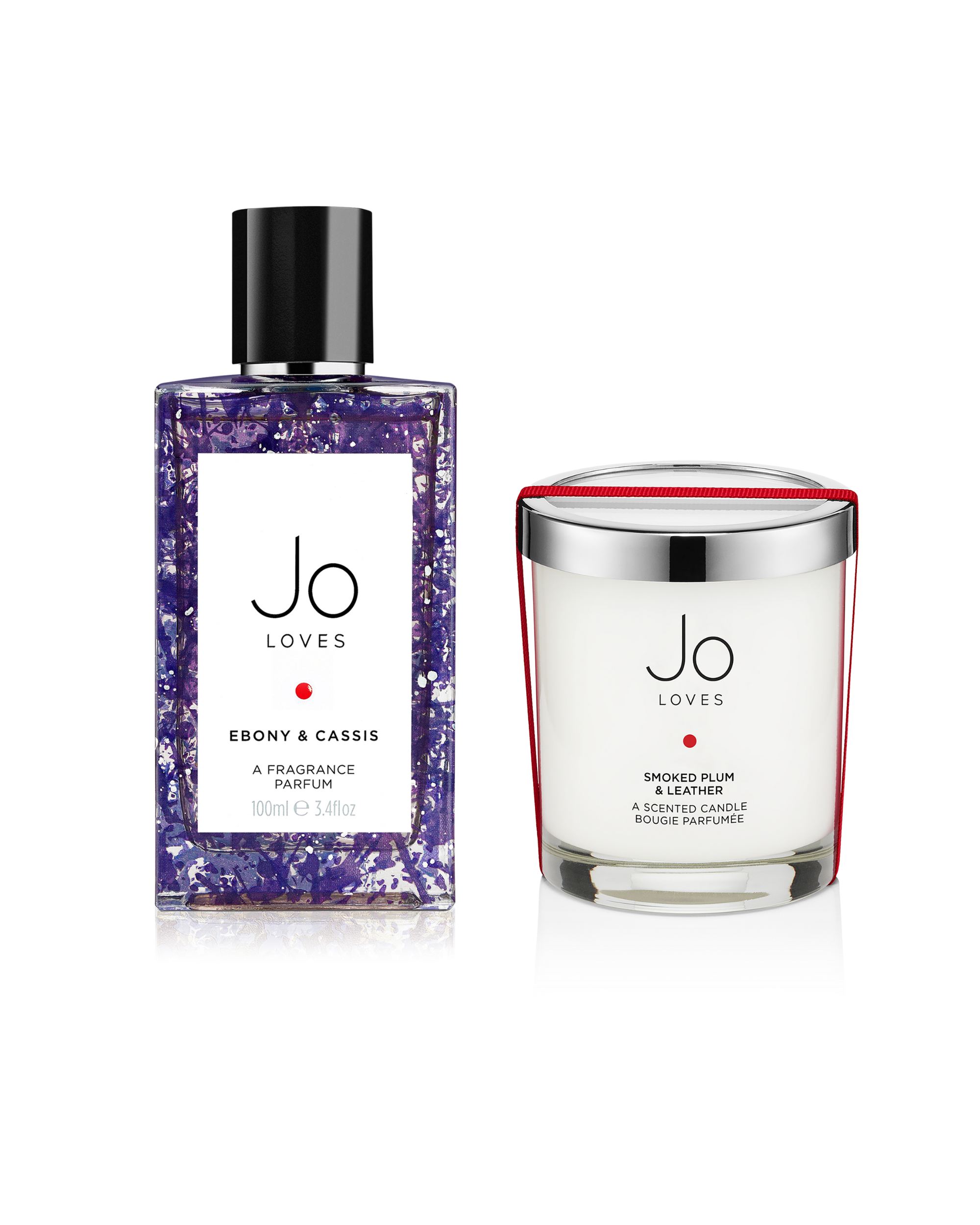 Ebony & Cassis A Fragrance 100ml and Smoked Plum & Leather A Home Candle 185g