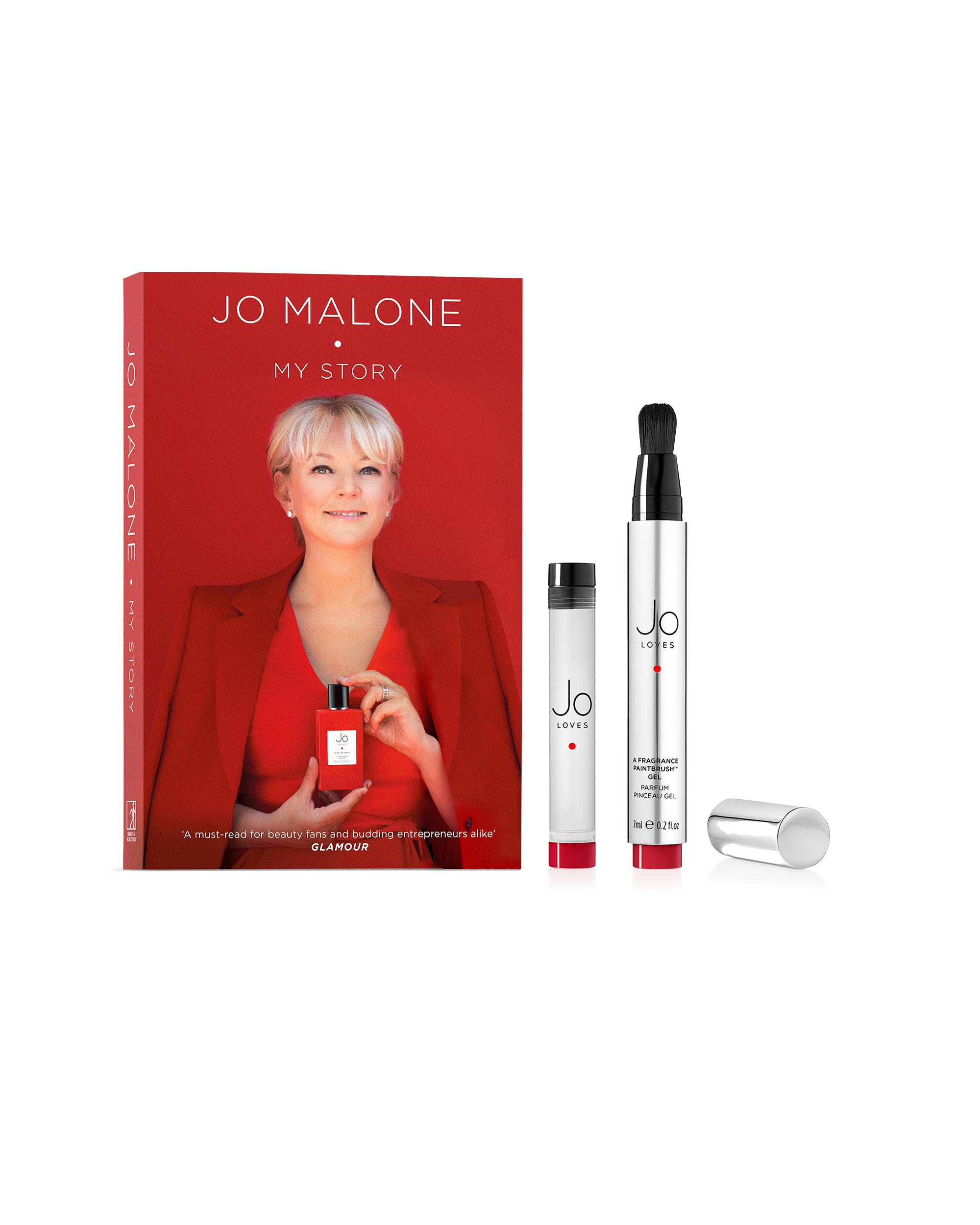 Jo Malone My Story Paperback + Jo by Jo Loves A Fragrance Paintbrush Set (2 x 7ML)