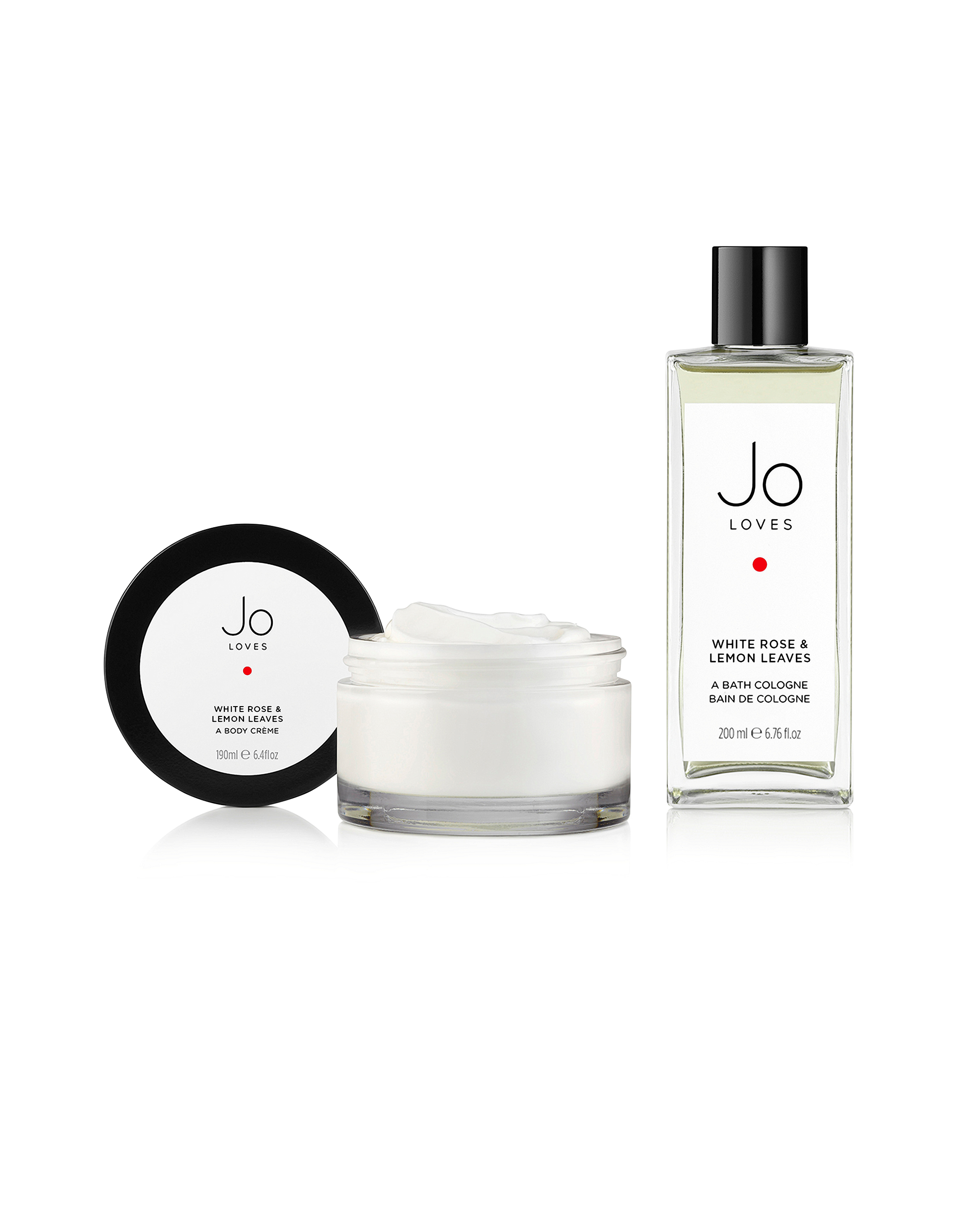 White Rose & Lemon Leaves Bath Cologne & Body Crème Set (200ml+190ml)