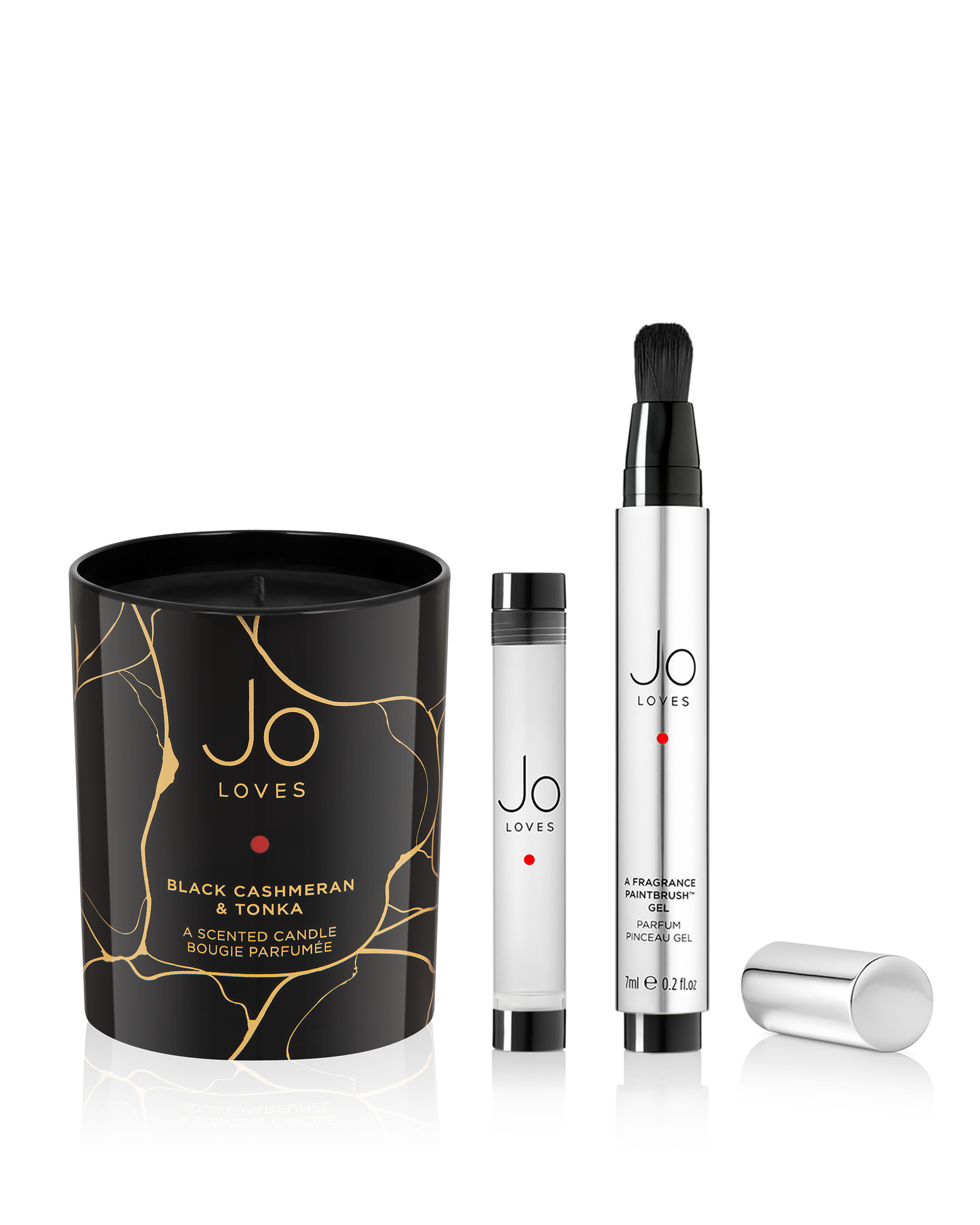 Black Cashmeran & Tonka A Home Candle and Fragrance Paintbrush™ Set (185g + 2 x 7ml)