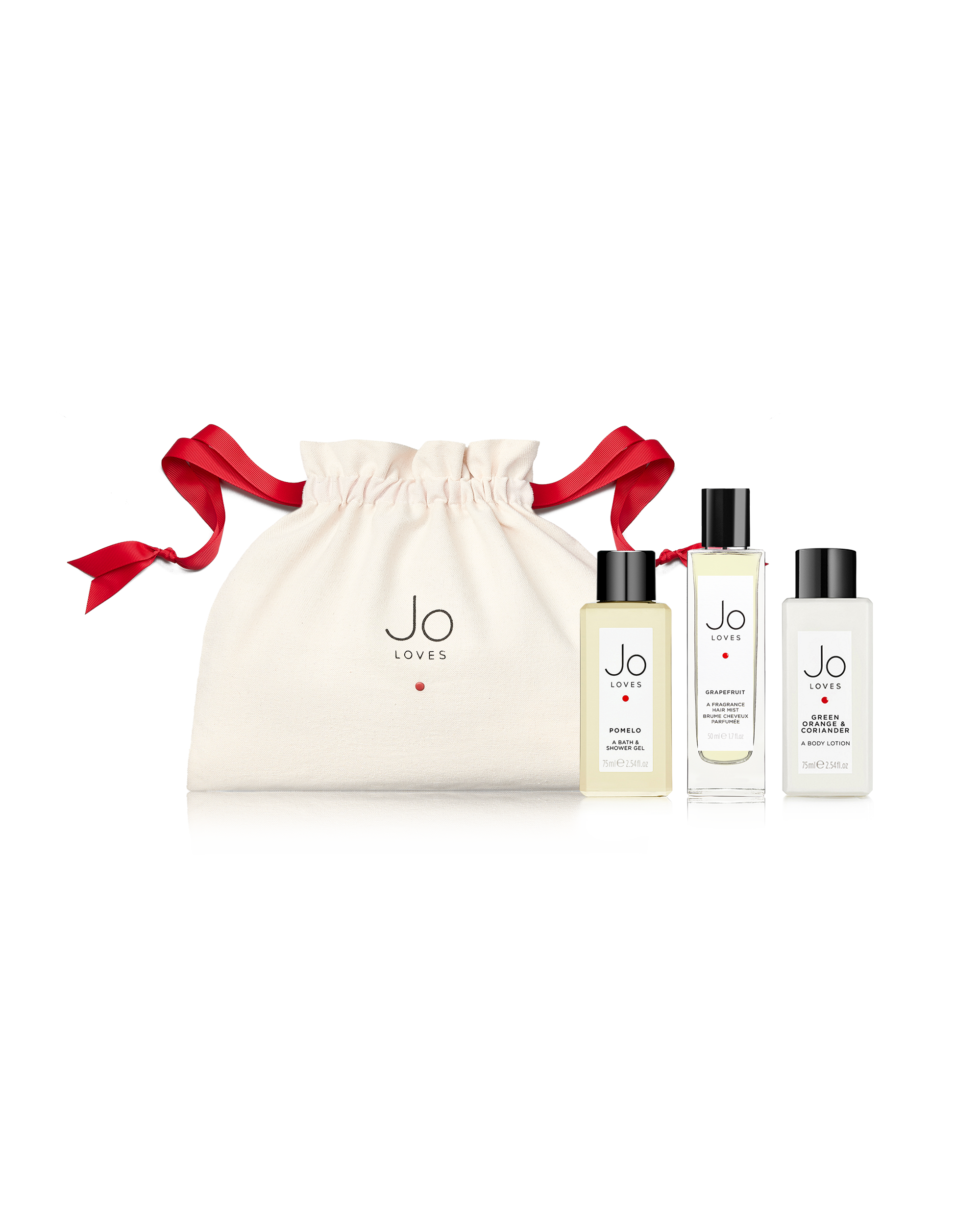 A Citrus Set: Green Orange & Coriander Body Lotion (75ml) + Pomelo Bath & Shower Gel (75ml) + Grapefruit Hair Mist (14ml)