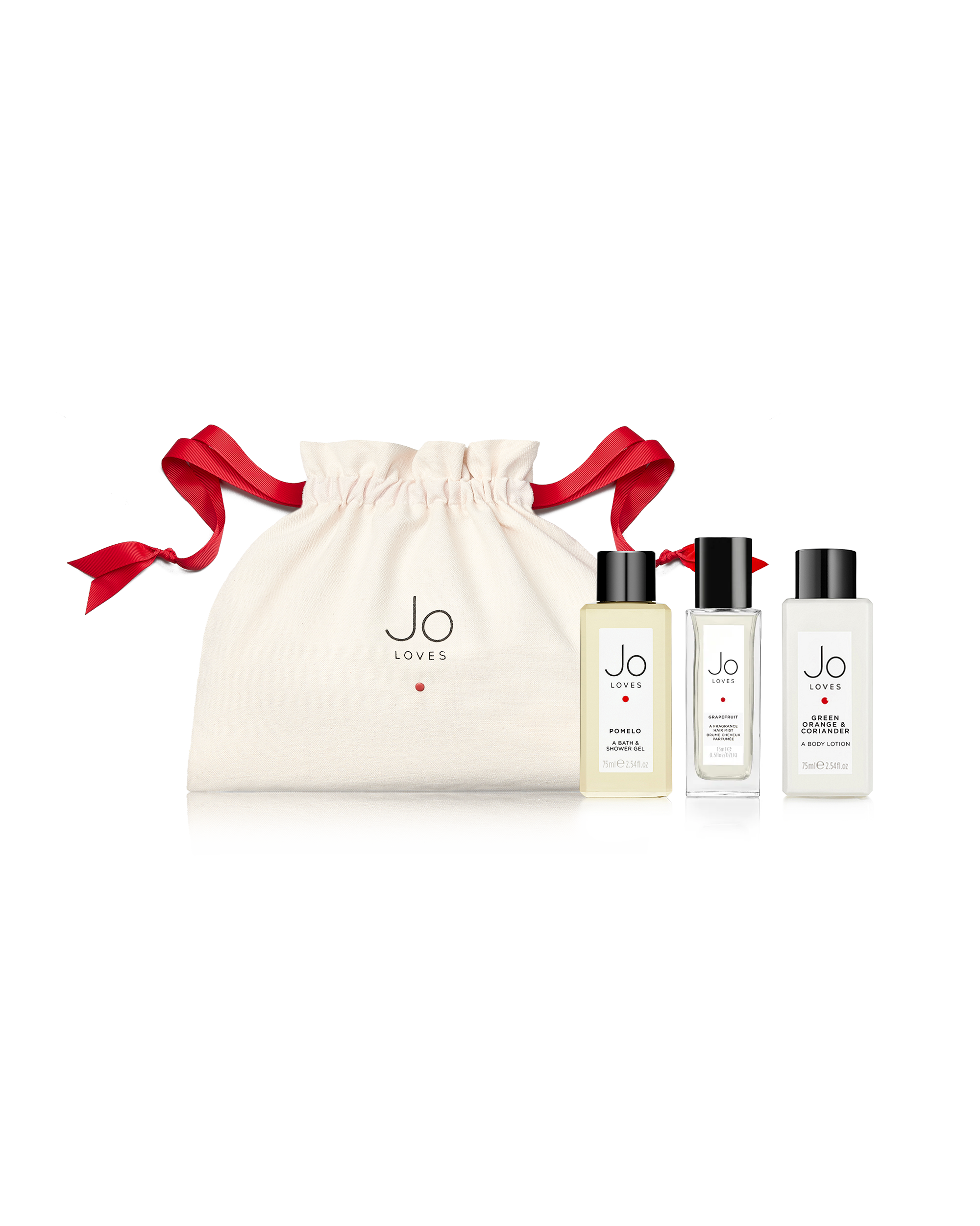 A Citrus Set: Green Orange & Coriander Body Lotion (75ml) + Pomelo Bath & Shower Gel (75ml) + Grapefruit Hair Mist (14ml)