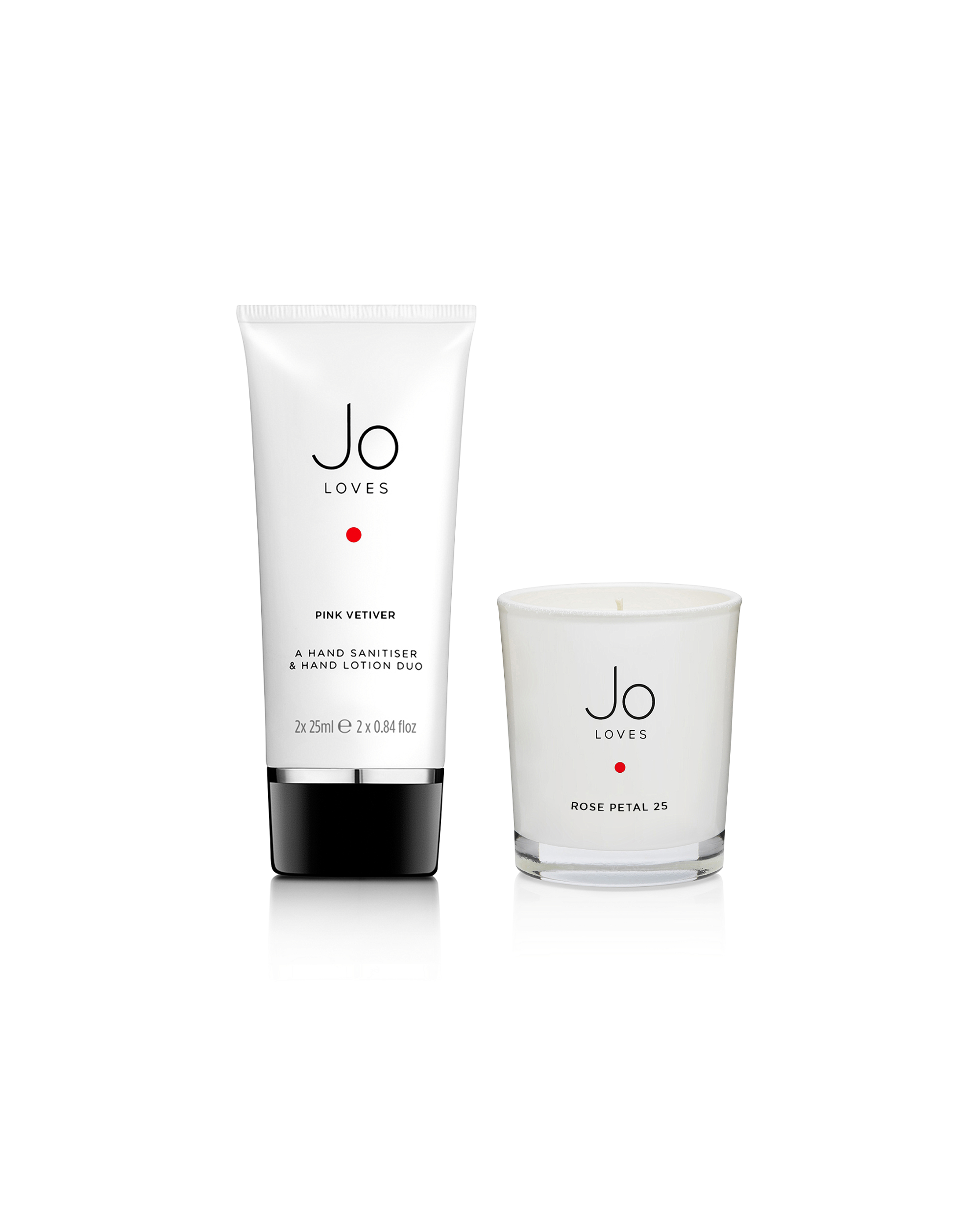 Rose Petal 25 Votive and Pink Vetiver A Hand Sanitiser & Lotion Duo - SAC