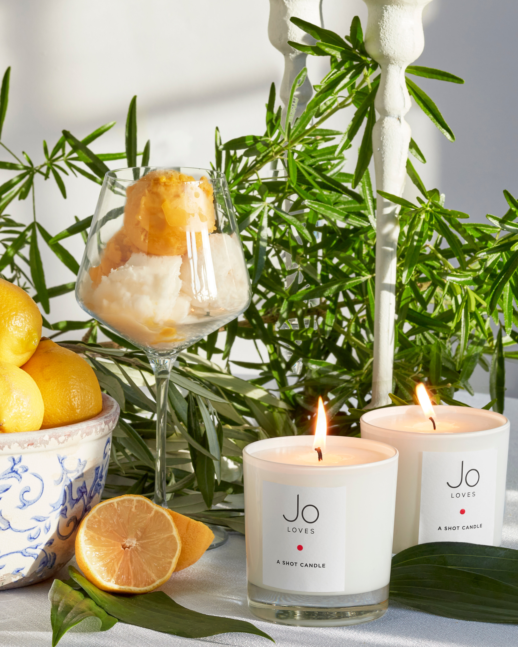 Shot Candle™ Charcoaled Lemons Base with Frangipani Shot